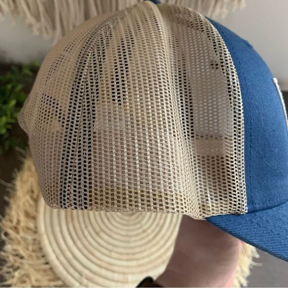 COLUMBIA Men’s PFG Mesh Snapback Fish Flag Hat Carbon/Ancient Fossil Blue Tan OS - Picture 8 of 16